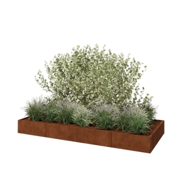 Cortenstål plantekasse XXL - Rektangel - 320 x 120 x 30 cm - Uden bundplade