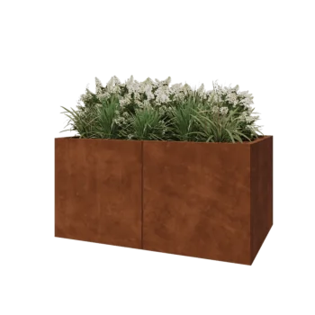 Cortenstål plantekasse XXL - Rektangel - 160 x 100 x 80 cm - Med bundplade