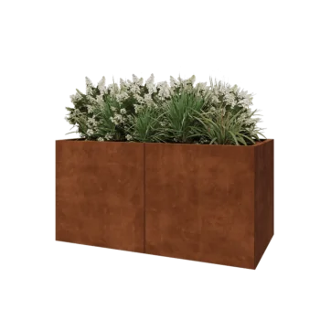 Cortenstål plantekasse XXL - Rektangel - 160 x 80 x 80 cm - Med bundplade
