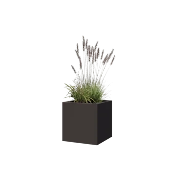 Stål plantekasse - Firkant - 40 x 40 x 40 cm - RAL7016 mat (antracitgrå) - Med bundplade