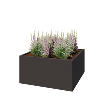 Stål plantekasse - Firkant - 120 x 120 x 60 cm - RAL7016 mat (antracitgrå) - Uden bundplade