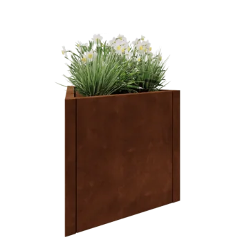 Cortenstål plantekasse - Trekant ligesidet - 70,6 x 61 x 60 cm - Uden bundplade