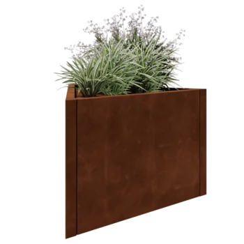 Cortenstål plantekasse - Trekant ligesidet - 90,6 x 78,3 x 60 cm - Uden bundplade