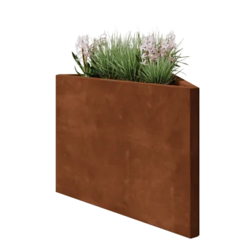 Cortenstål plantekasse - Trekant ligebenet - 83,9 x 46,4 x 60 cm - Uden bundplade