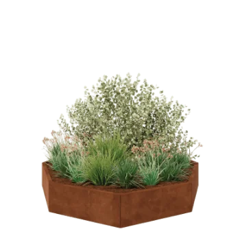 Cortenstål plantekasse - Ottekant - 193,1 x 193,1 x 30 cm - Uden bundplade