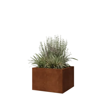 Cortenstål plantekasse - Firkant - 60 x 60 x 40 cm - Med bundplade