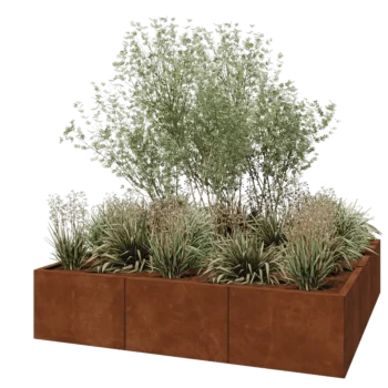 Cortenstål plantekasse XXL - Firkant - 180 x 180 x 40 cm - Uden bundplade