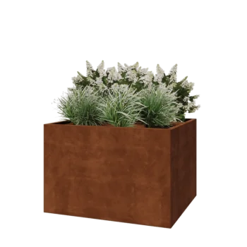 Cortenstål plantekasse - Rektangel - 120 x 100 x 80 cm - Med bundplade