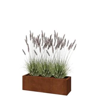 Cortenstål plantekasse - Rektangel - 100 x 30 x 30 cm - Uden bundplade