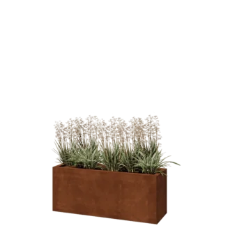 Cortenstål plantekasse - Rektangel - 100 x 30 x 40 cm - Uden bundplade