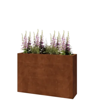 Cortenstål plantekasse - Rektangel - 120 x 30 x 80 cm - Uden bundplade