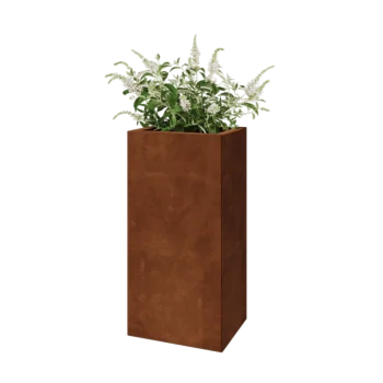 Cortenstål plantekasse - Rektangel - 40 x 30 x 80 cm - Uden bundplade