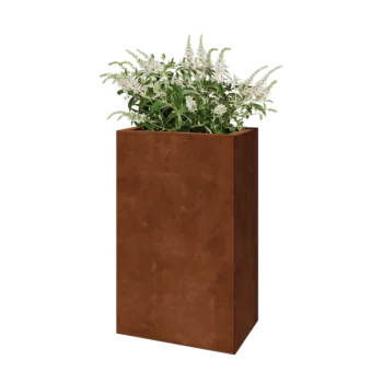 Cortenstål plantekasse - Rektangel - 50 x 30 x 80 cm - Med bundplade