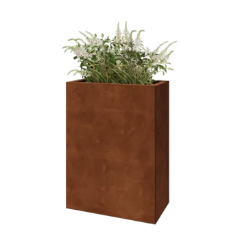 Cortenstål plantekasse - Rektangel - 60 x 30 x 80 cm - Med bundplade