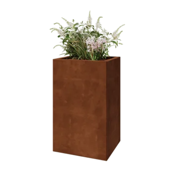 Cortenstål plantekasse - Rektangel - 50 x 40 x 80 cm - Med bundplade