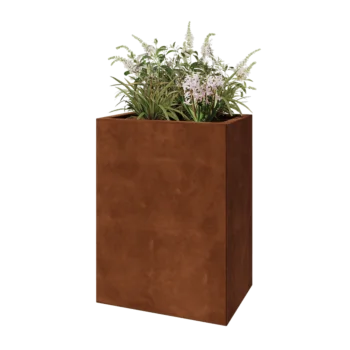 Cortenstål plantekasse - Rektangel - 60 x 40 x 80 cm - Med bundplade