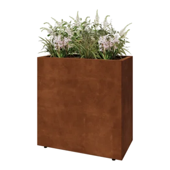 Cortenstål plantekasse - Rektangel - 80 x 40 x 80 cm - Med bundplade - Med ben