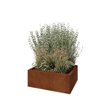 Cortenstål plantekasse - Rektangel - 80 x 60 x 30 cm - Uden bundplade
