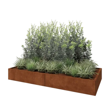 Cortenstål plantekasse XXL - Rektangel - 240 x 100 x 30 cm - Uden bundplade