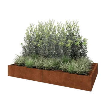 Cortenstål plantekasse XXL - Rektangel - 240 x 120 x 30 cm - Uden bundplade