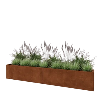 Cortenstål plantekasse XXL - Rektangel - 240 x 30 x 40 cm - Uden bundplade