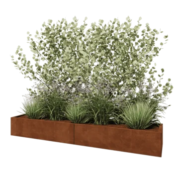 Cortenstål plantekasse XXL - Rektangel - 240 x 50 x 30 cm - Uden bundplade