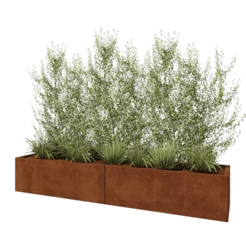 Cortenstål plantekasse XXL - Rektangel - 240 x 50 x 40 cm - Uden bundplade