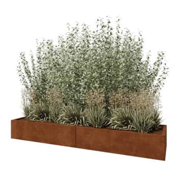 Cortenstål plantekasse XXL - Rektangel - 240 x 60 x 30 cm - Uden bundplade