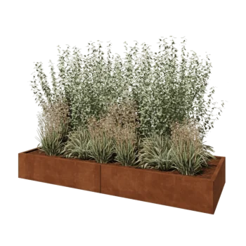 Cortenstål plantekasse XXL - Rektangel - 240 x 80 x 30 cm - Uden bundplade