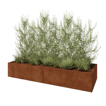 Cortenstål plantekasse XXL - Rektangel - 240 x 80 x 40 cm - Uden bundplade