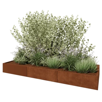 Cortenstål plantekasse XXL - Rektangel - 300 x 100 x 30 cm - Uden bundplade