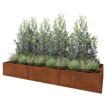 Cortenstål plantekasse XXL - Rektangel - 300 x 100 x 40 cm - Uden bundplade