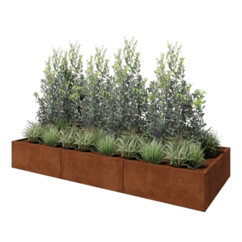 Cortenstål plantekasse XXL - Rektangel - 300 x 120 x 40 cm - Med bundplade