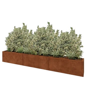 Cortenstål plantekasse XXL - Rektangel - 300 x 30 x 40 cm - Uden bundplade