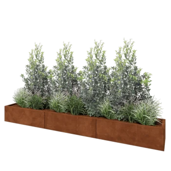 Cortenstål plantekasse XXL - Rektangel - 300 x 40 x 30 cm - Uden bundplade