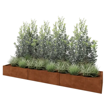Cortenstål plantekasse XXL - Rektangel - 300 x 60 x 30 cm - Uden bundplade