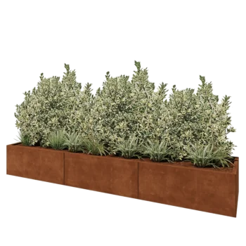 Cortenstål plantekasse XXL - Rektangel - 300 x 60 x 40 cm - Uden bundplade