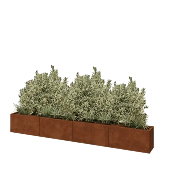 Cortenstål plantekasse XXL - Rektangel - 320 x 30 x 40 cm - Uden bundplade