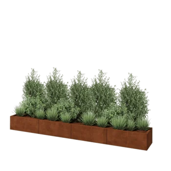 Cortenstål plantekasse XXL - Rektangel - 320 x 40 x 30 cm - Uden bundplade