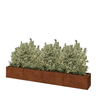 Cortenstål plantekasse XXL - Rektangel - 320 x 40 x 40 cm - Uden bundplade