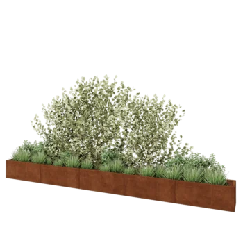 Cortenstål plantekasse XXL - Rektangel - 500 x 40 x 40 cm - Uden bundplade
