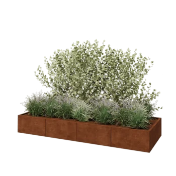 Cortenstål plantekasse XXL - Rektangel - 320 x 100 x 40 cm - Uden bundplade
