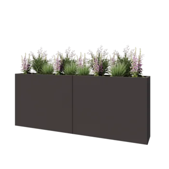 Stål plantekasse XXL - Rektangel - 200 x 30 x 80 cm - RAL7016 mat (antracitgrå) - Uden bundplade
