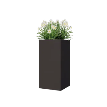 Stål plantekasse - Firkant - 40 x 40 x 80 cm - RAL7016 mat (antracitgrå) - Uden bundplade