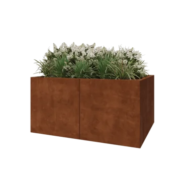 Cortenstål plantekasse XXL - Rektangel - 160 x 120 x 80 cm - Med bundplade
