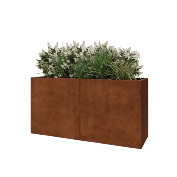 Cortenstål plantekasse XXL - Rektangel - 160 x 50 x 80 cm - Med bundplade