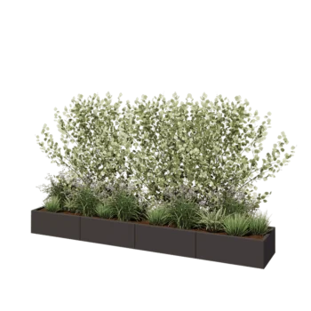 Stål plantekasse XXL - Rektangel - 320 x 50 x 30 cm - RAL7016 mat (antracitgrå) - Uden bundplade