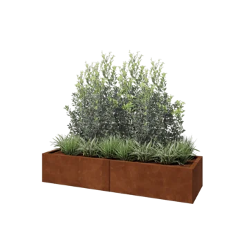 Cortenstål plantekasse XXL - Rektangel - 160 x 50 x 30 cm - Uden bundplade