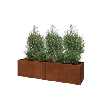 Cortenstål plantekasse XXL - Rektangel - 160 x 40 x 40 cm - Med bundplade