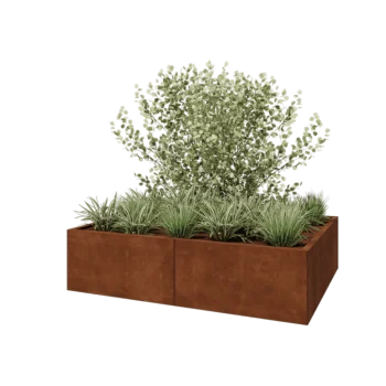 Cortenstål plantekasse XXL - Rektangel - 160 x 120 x 40 cm - Uden bundplade